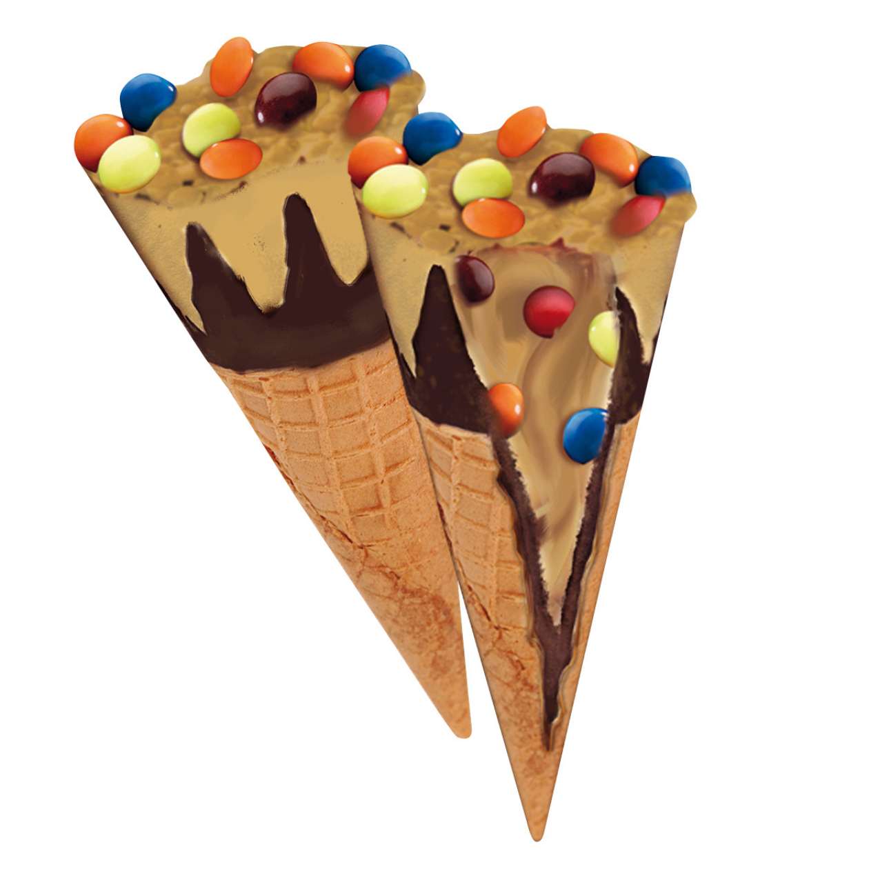 Messori Waffelhörnchen, verschiedene Sorten