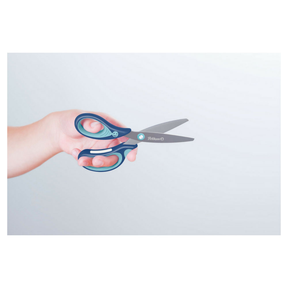 Kinderschere griffix rund Linkshänder, blau