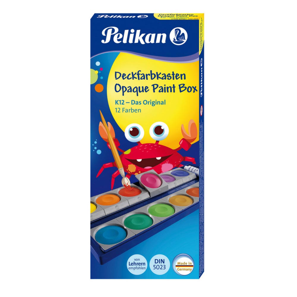 Pelikan Farbkasten K12, 12 Farben + Deckweiß