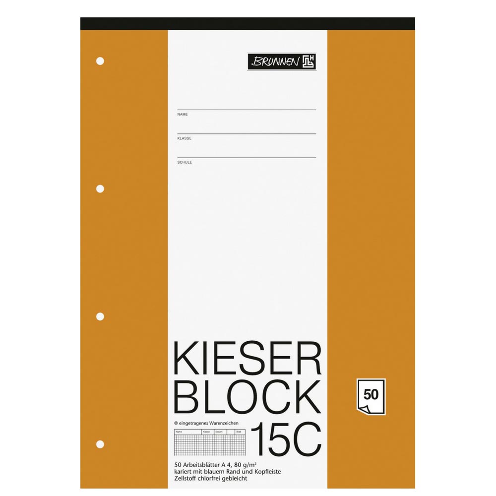 Kieserblock kariert 15C, Brunnen