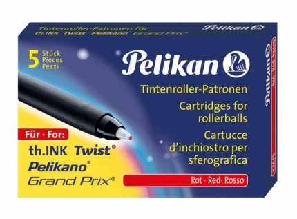 Tintenroller Patrone, 5 Stück, Pelikan, rot