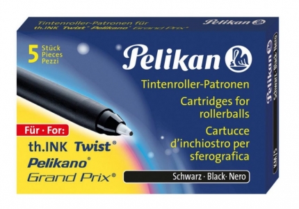 Tintenroller Patrone, 5 Stück, Pelikan, schwarz