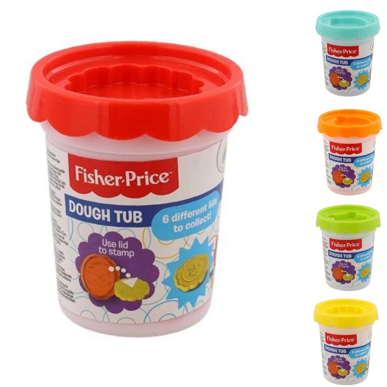 Farben Fisher-Price Spielknete Knete Softknete Set mit 6 versch Stempel NEU 