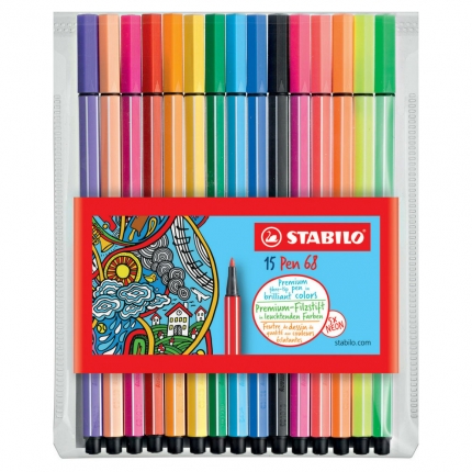 STABILO Pen 68, 15 Farben