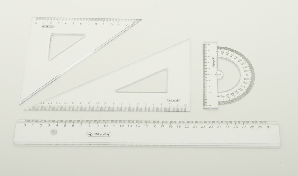 Büro Schreibwaren 30cm Lineal Maßstab Scale Ruler Dreieck Zeichnen Technisch