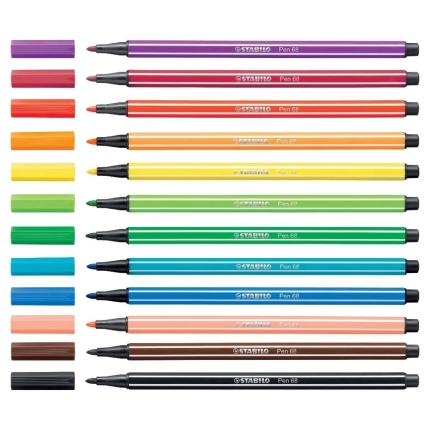 Stabilo Filzstift Pen 68: Standardfarben einzeln