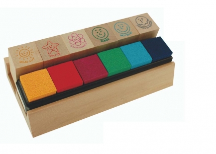 Lehrerstempel Set: 6er Box mit Stempelkissen